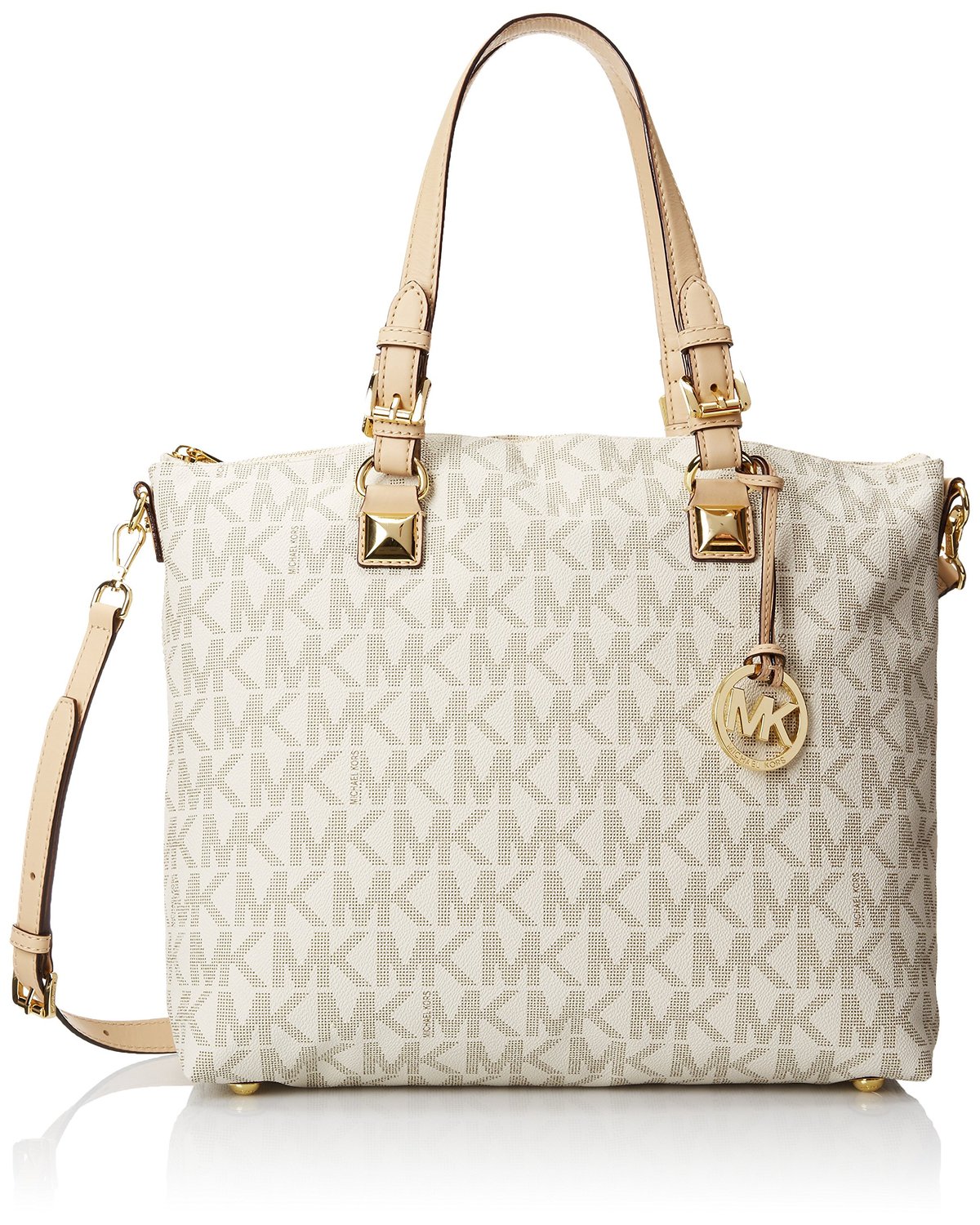 Handtasche von Michael Kors Jet Set Multifunction Vanilla Logo PVC Tote